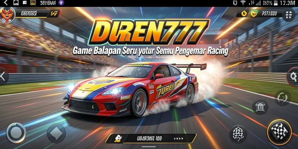 Screenshot gameplay DUREN777 yang menunjukkan aksi balapan yang mendebarkan.
