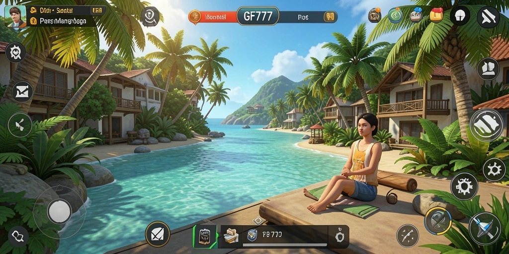 Tampilan gameplay seru dari GF777 yang penuh warna.