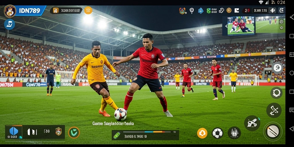 Screenshot IDN789 menampilkan aksi seru pertandingan sepak bola.