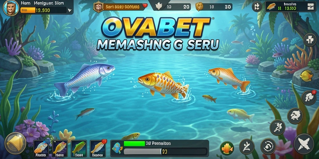 Gameplay seru OVABET dalam menangkap ikan di laut yang luas.