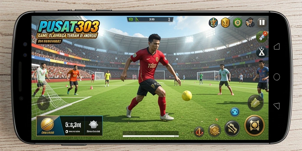 Screenshot utama PUSAT303 menampilkan aksi seru permainan olahraga.