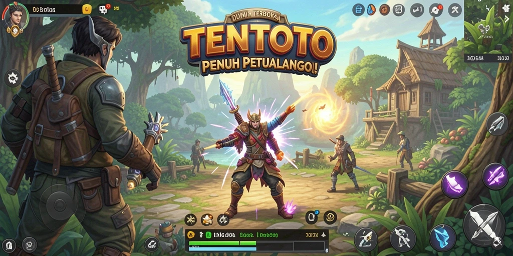 Gameplay TENTOTO yang penuh petualangan di dunia terbuka.