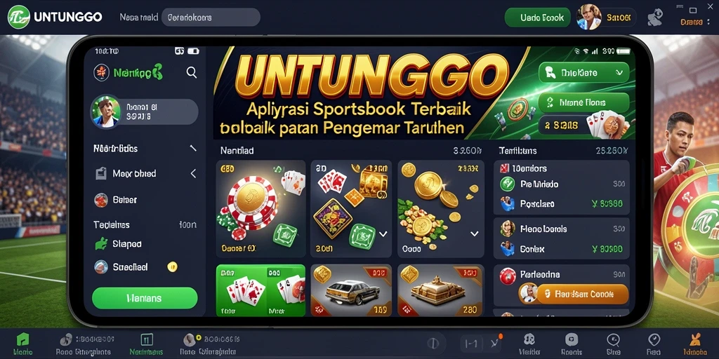 Tampilan utama UNTUNGGO yang menampilkan berbagai pilihan taruhan olahraga.