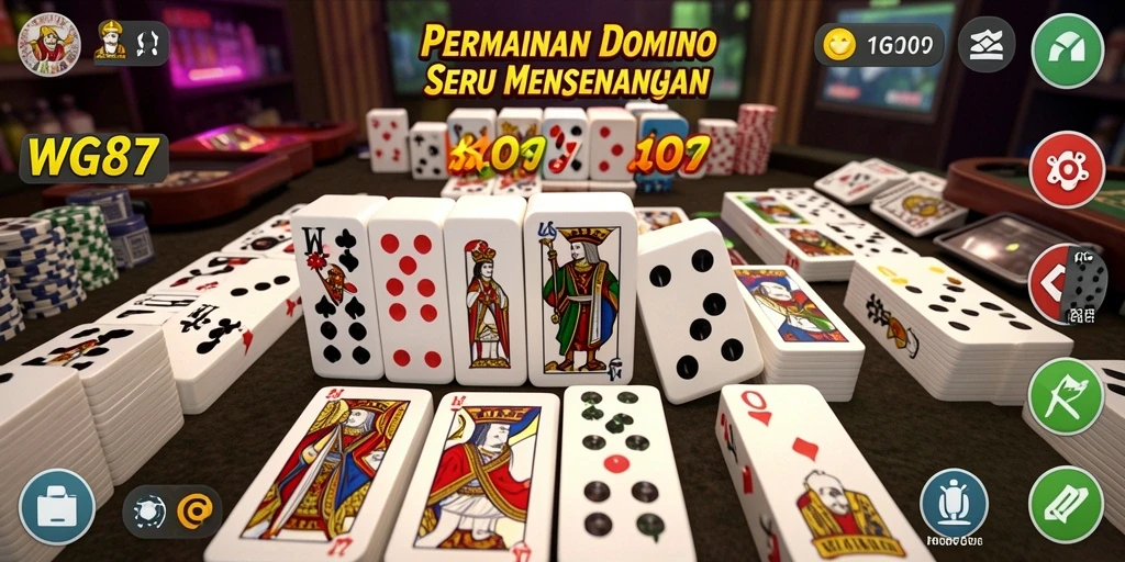 Tampilan gameplay seru dalam permainan Domino WG87.