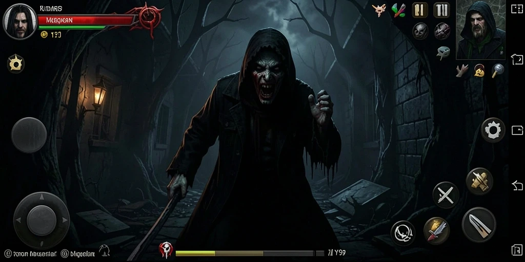 Screenshot Y89 yang menunjukkan gameplay menakutkan dan mencekam.